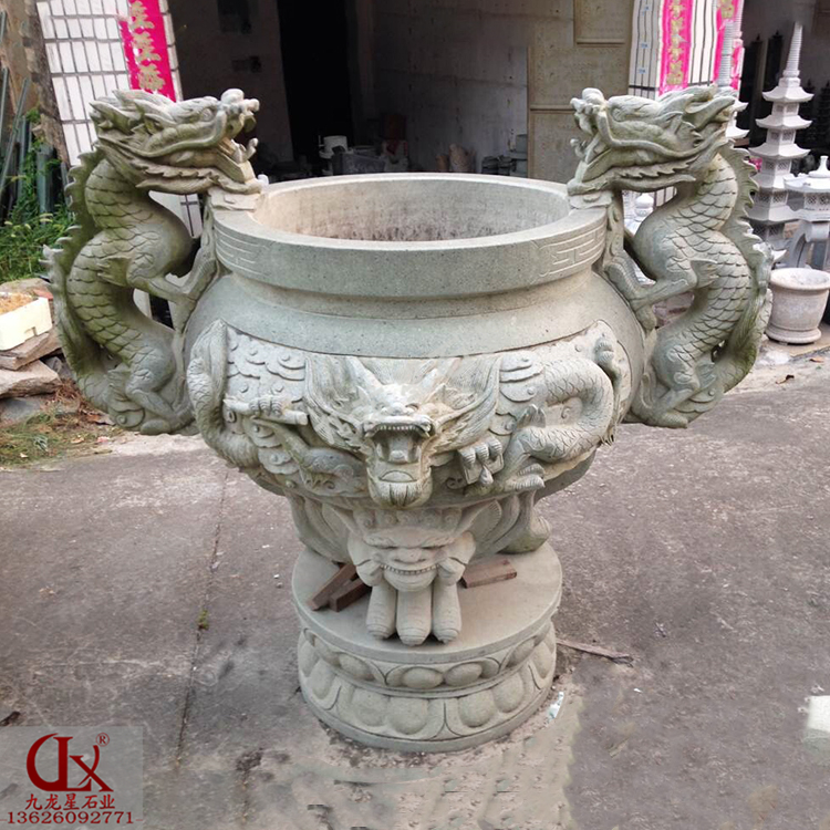 寺院圓形石雕香爐的款式造型